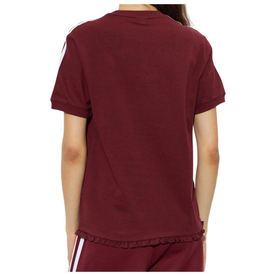 Adidas Γυναικεία κοντομάνικη μπλούζα Ruffle-Trim Logo-Embroidered T-Shirt